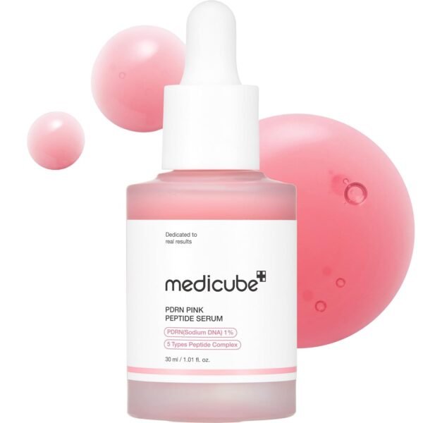 medicube PDRN Pink Peptide Serum, Pink Glow Serum, Peptides, Niacinamide, Moisturizing & Firming, Uneven Skin Tone, Korean Skincare | 1.01 fl oz (1.01 fl oz, Rose PDRN (Vegan))