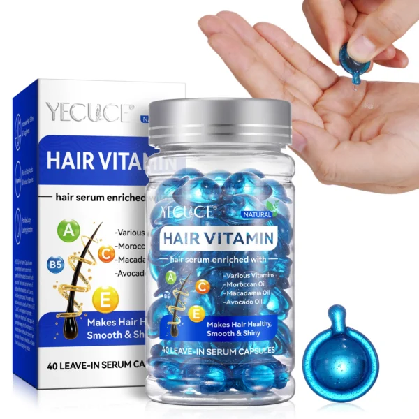 Private Label 40 Pieces Hair Care Essential Oil Hair Vitamin Capsules for Hair Growth With Vitamin E C a