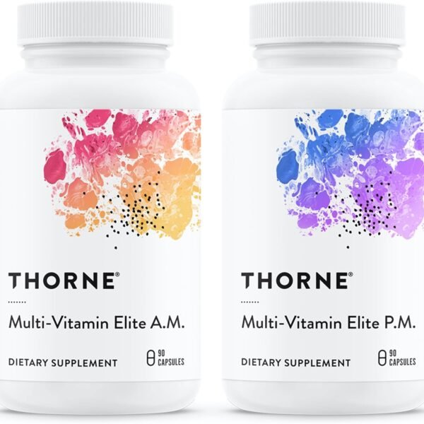 THORNE - Multi-Vitamin Elite - Daily Nutritional Supplement - AM Formula Supports Cellular Energy Production &PM Formula Supports Restful Sleep* - Gluten-Free, Dairy-Free - 180 Capsules - 30 Servings